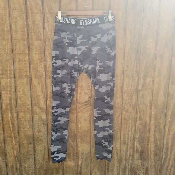 Gymshark Element Baselayer Leggings Gray Camo Print Mens Size XXL - Picture 1 of 8